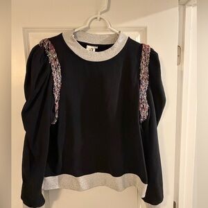 Queen of Sparkles sweatshirt with beaded fringe size XL